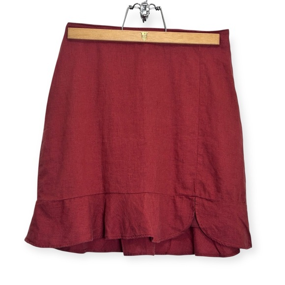 Abercrombie & Fitch Dresses & Skirts - Abercrombie & Fitch XS Linen Blend Ruffle Hem Skirt Orange NWT
